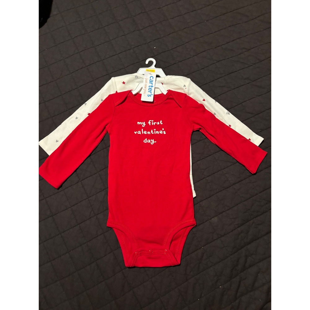 Carter's Just One You Baby 12M My First Valentine's Day Bodysuit Set 2PK